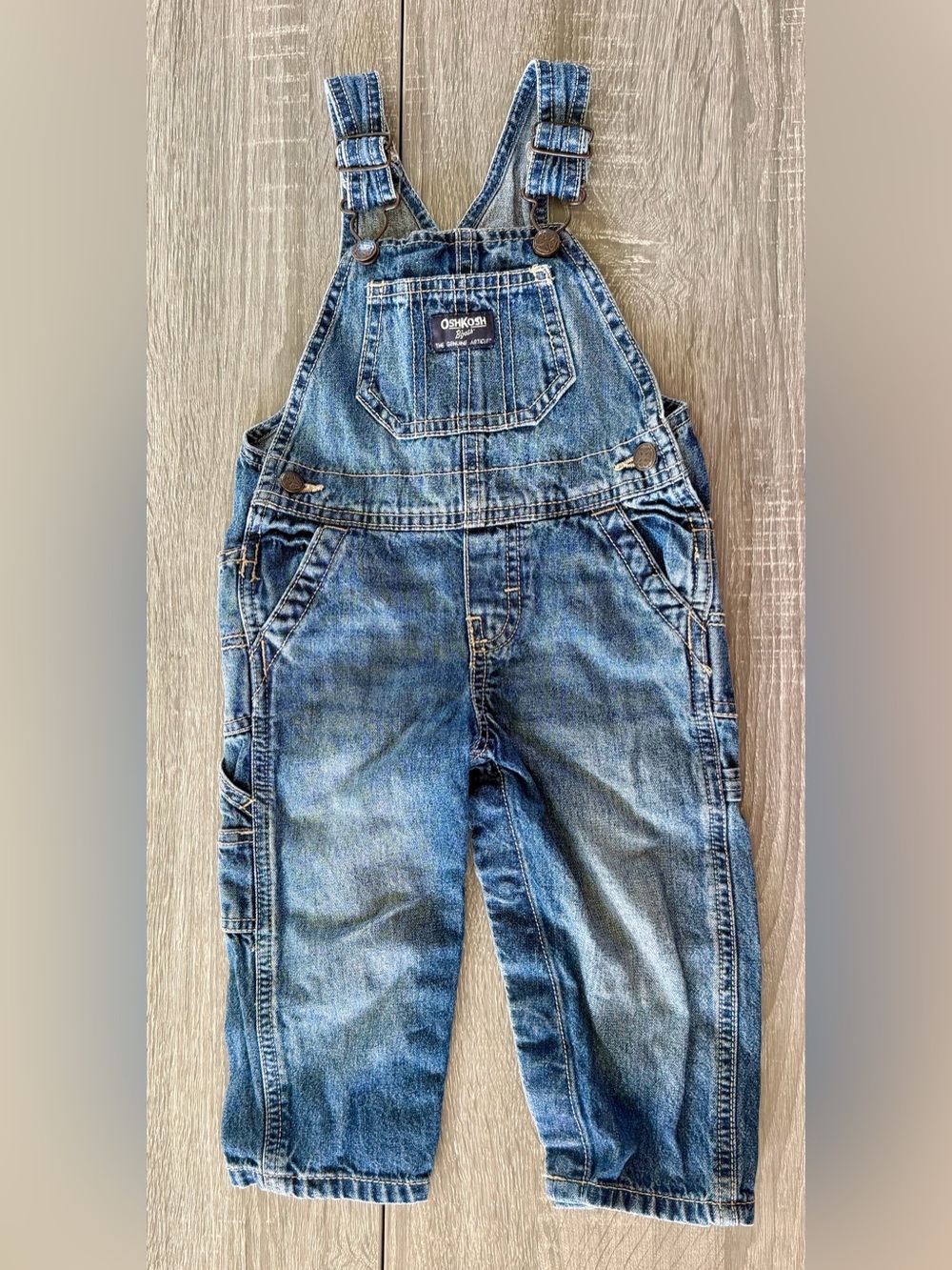 Vintage OshKosh B’Gosh Denim Jean Overalls 18 months Unisex EUC